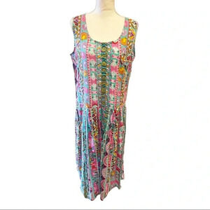On call vintage colorful bohemian button up summer beach dress